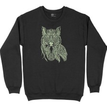 Cix Aydaki Asil Kurt Siyah Sweatshirt