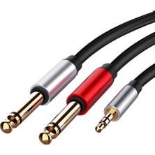 Flameer 3.5mm Stereo Erkek 2x 6.35MM Mono Dönüştürücü Adaptör (Yurt Dışından)