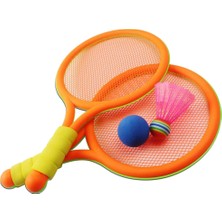 Homyl Çocuklar Badminton Tenis Raketleri Top Seti Plaj Bahçe Spor Oyun Oyuncaklar Turuncu (Yurt Dışından)