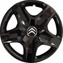 Hmnl  Citroen C7 15'' Inç Piano Black 4'lü Set Jant Kapağı Çelik Jant Görünümlü