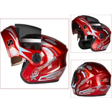 Rivero Blesiya Motosiklet Kask Visor Açık Yüz Çift Havalandırmaları Hafif Aerodinamik Off-Road – Kırmızı (Yurt Dışından)