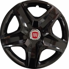 Hmnl Fiat 16'' Inç Piano Black Jant Kapağı 4 Adet Çelik Jant Görünümlü