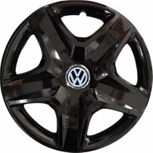 Hmnl Volkswagen Bora 14'' Inç Piano Black 4'lü Set Jant Kapağı Çelik Jant Görünümlü