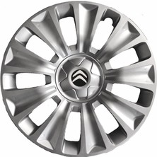 Hmnl Citroen C2 15'' Inç Gri 4'lü Set Jant Kapağı Çelik Jant Görünümlü