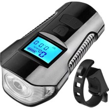Blesiya Bisiklet Far LED Şarj Edilebilir Bisiklet Işık / Horn Deluxe Edition Siyah (Yurt Dışından)