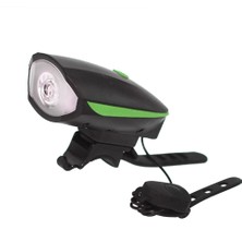 Blesiya USB LED Bisiklet Ön Işık ile / Boynuz Bisiklet Far Yol Güvenliği Yeşil (Yurt Dışından)
