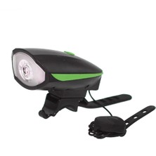 Blesiya USB LED Bisiklet Ön Işık ile / Boynuz Bisiklet Far Yol Güvenliği Yeşil (Yurt Dışından)