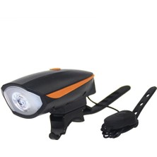 Blesiya USB LED Bisiklet Ön Işık Boynuz 3 Aydınlatma Modları Bisiklet Far Turuncu (Yurt Dışından)