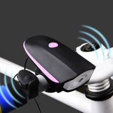 Blesiya Parlak USB LED Bisiklet Işık ile / Boynuz Su Geçirmez Bisiklet Çan Far Pembe (Yurt Dışından)