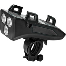 Blesiya 4’in 1 Bisiklet Feneri Telefon Tutucu 3 LED Mtb Çok Işlevli Aksesuarları 4000MA Siyah (Yurt Dışından)
