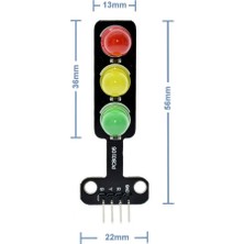 Alkatronik Trafik Işık LED Modülü 5V Ortak Katot 8mm LED Kırmızı Sarı Yeşil