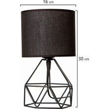 Nisaluce Nisa Luce Metal Abajur Yuvarlak - Siyah