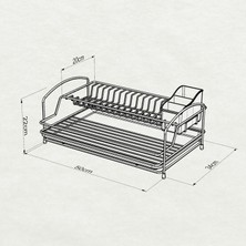 Teknotel Tek Katlı Tabaklık Bulaşıklık Mat Siyah KB008