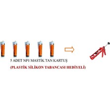 Np1 Mastik Tan 290ML Kartuş 5 Adet (Plastik Silikon Tabancası Hediyeli)