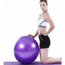 Pekial 65 cm Mor Pilates Topu Yoga Plates Egzersiz Topu Pompasız