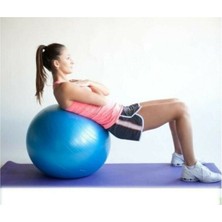 Pekial 65 cm Mavi Pilates Topu ve Şişirme Pompası, Yoga Plates Egzersiz Topu Ball
