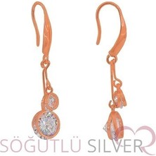 Söğütlü Silver Zirkon Taşlı Sallamalı Kiraz Küpe