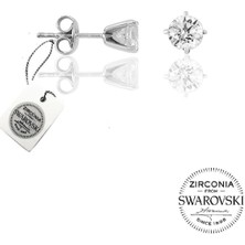 Söğütlü Silver Gümüş Swarovski Tek Taş Küpe