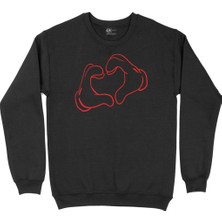 Cix Kalp Siyah Sweatshirt