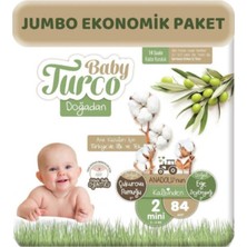 Baby Turco Doğadan 2 Numara Mini Bebek Bezi 84'lü