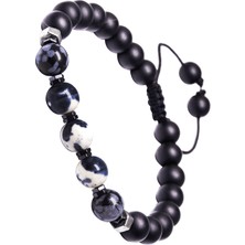 Tesbih Atölyesi Oniks Taşı Zebra Jasper ve Obsidyen Bileklik