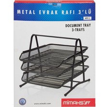 Mimaks 3 Lü Metail File Evrak Rafı Siyah Mrf-3