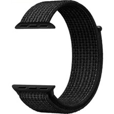 MI7A Apple Watch Uyumlu Serisi  Spor Loop Dokuma Hasır Kordon 42 mm  44 mm Siyah