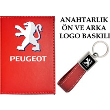 Promosyon Denizi  Peugeot Logolu Kırmızı Ruhsat Kabı ve Peugeot Logolu Anahtarlık