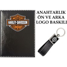 Promosyon Denizi  Harley Davıdson  Logolu Siyah Ruhsat Kabı ve Harley Davıdson Logolu Anahtarlık