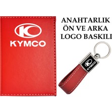 Promosyon Denizi  Kymco Logolu Kırmızı Ruhsat Kabı ve Kymco Logolu Anahtarlık