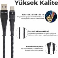 Shaza USB Type-C Pd 5A 100 W Örgülü Hızlı Şarj ve Data Kablosu 1 Metre