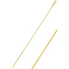 Söğütlü Silver Gümüş Altın Yaldızlı Zincir Bileklik 17+3 cm Uzatmalı Kadınlar İçin