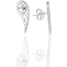 Söğütlü Silver Gümüş Zirkon Taşlı Kanat Küpe