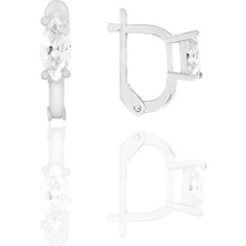 Söğütlü Silver Gümüş Zirkon Taşlı Mekik J Küpe