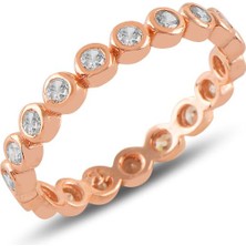 Söğütlü Silver Gümüş Rose Pırlanta Modeli Zirkon Taşlı Su Yolu Tamtur Yüzük