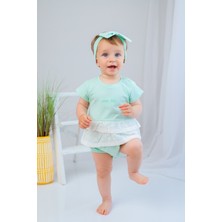 Mininio Kız Bebek Water Lily Fistolu Body ve Saç Bandı Takım (3-24AY)