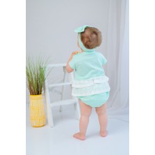 Mininio Kız Bebek Water Lily Fistolu Body ve Saç Bandı Takım (3-24AY)