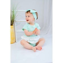Mininio Kız Bebek Water Lily Fistolu Body ve Saç Bandı Takım (3-24AY)