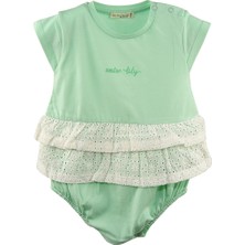 Mininio Kız Bebek Water Lily Fistolu Body ve Saç Bandı Takım (3-24AY)