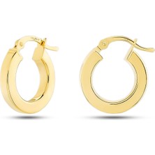 Prenses Pırlanta Kadın 14 Ayar Altın Köşeli Halka Küpe