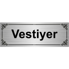 Özarslan Dizayn Vestiyer 7 x 20 cm  Gümüş Renk Metal Yönlendirme Levhası