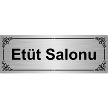 Özarslan Dizayn Etüt Salonu 7 x 20 cm  Gümüş Renk Metal Yönlendirme Levhası