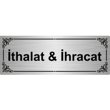 Özarslan Dizayn Ithalat & Ihracat 7 x 20 cm  Gümüş Renk Metal Yönlendirme Levhası