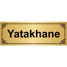 Özarslan Dizayn Yatakhane 7 x 20 cm  Altın Renk Metal Yönlendirme Levhası