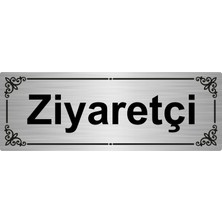 Özarslan Dizayn Ziyaretçi 7 x 20 cm  Gümüş Renk Metal Yönlendirme Levhası