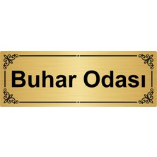 Özarslan Dizayn Buhar Odası 7 x 20 cm  Altın Renk Metal Yönlendirme Levhası