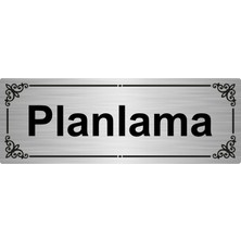 Özarslan Dizayn Planlama 7 x 20 cm  Gümüş Renk Metal Yönlendirme Levhası