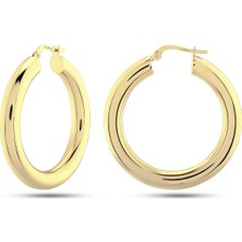 Prenses Pırlanta Kadın 14 Ayar Altın Halka Küpe