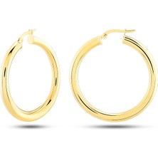 Prenses Pırlanta Kadın 14 Ayar Altın Halka Küpe