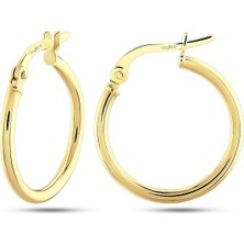 Prenses Pırlanta Kadın 14 Ayar Altın Halka Küpe